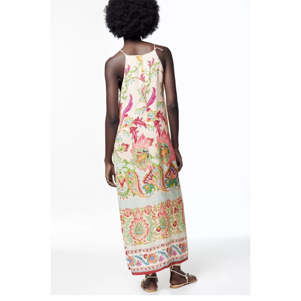NWT ZARA BLOGGER FAVE FLOWING PRINTED MAXI DRESS - Picture 14 of 17